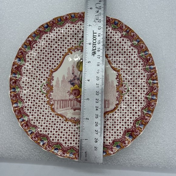 COPELAND SPODE England Floral Bouquet Plate Ridges 7.75” - Picture 6 of 7